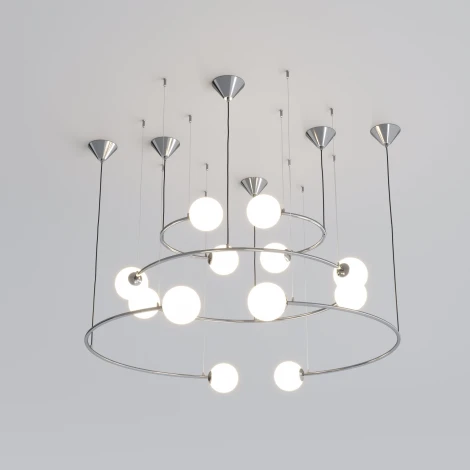 Умная подвесная люстра Bogate's Brook 360/12 хром (220V, на тросе, шарики)