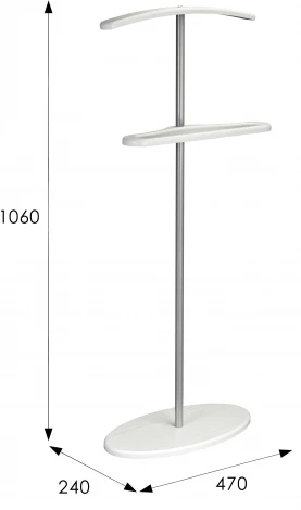 Вешалка костюмная Дэви 3 металлик/белый от фабрики Mebelik