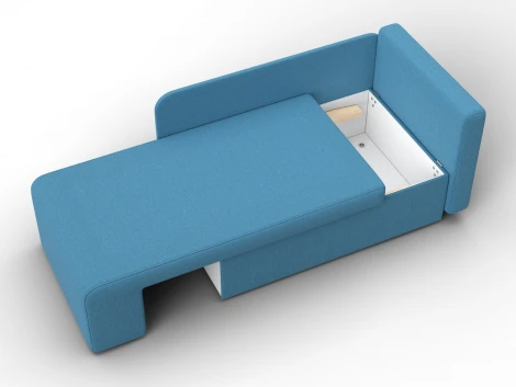 Кушетка Лига-097 (ДВП,ДСП,ЛДСП,Брус/Пластик/Рогожка/Голубой) Лига Диванов 132573