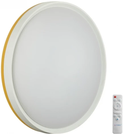 Настенно-потолочный светильник Sonex Kezo Yellow 7709/EL пластик/желтый LED 70Вт 3000-6000К D500 IP43 пульт ДУ (220V, круглые)