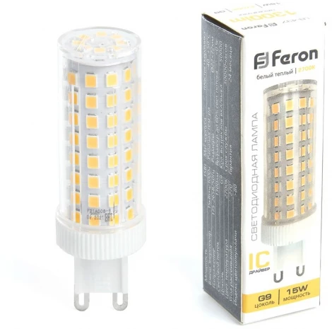 Лампа светодиодная Feron 38212 LB-437 G9 15W 2700K