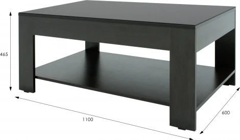 Стол журнальный BeautyStyle 26 венге/стекло черное Mebelik арт.001064