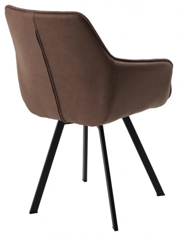 Стул СОЛИС 360 град. поворот. Федерика Шоколад, иск.замша / черный каркас M-City 64745