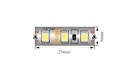 Светодиодная лента 2835, 120 LED/м, 9,6 Вт/м, 24В, IP65 SWG SWG2120 SWG2120-24-9.6-NW-65-M