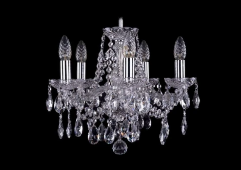 Подвесная люстра Bohemia 1413 1413/5/141/Ni (220V, хрусталь, на цепи, подсвечник, свеча)