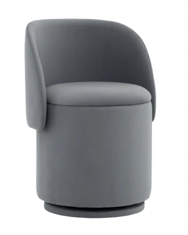 Пуф-трансформер Таунсвилл вращающийся с ящиком велюр серый Stool Group арт.УТ000041704