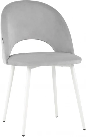 Стул Stool Group Меган велюр светло-серый белые ножки УТ000025584