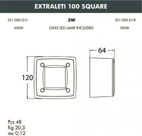 Встраиваемый светильник уличный Fumagalli Leti 3S1.000.000.LYG1L (220V, IP66)