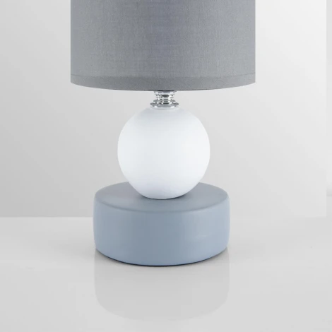 Настольная лампа Lumion Lalana 8181/1T серый, керамика/текстиль E14 1*40W 220V (выключатель, шар, круглые)
