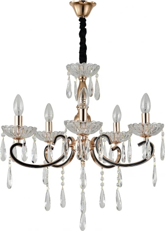 Подвесная люстра Escada Scaleona 2105/5P Gold 5x40Вт E14, металл/хрусталь, золото/прозрачный (220V, на цепи, подсвечник, свеча)