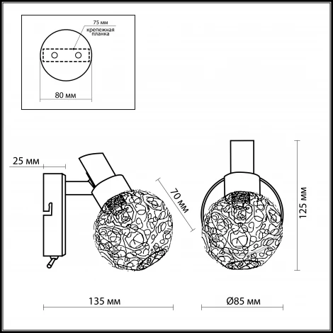 Настенный светильник Odeon Light Bisco 2209/1W