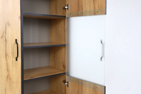 Шкаф-витрина Виртон-21, Дуб крафт золотой, Ивару