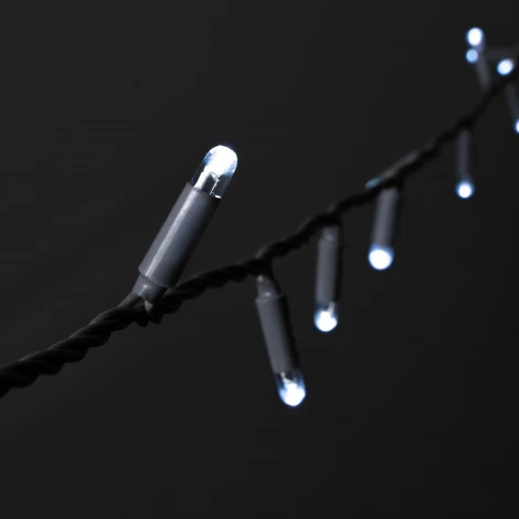 Гирлянда Нить 10м белая 24В, 100 LED, провод серый каучук 2,3мм, IP65 Laitcom ECO100-5-1W