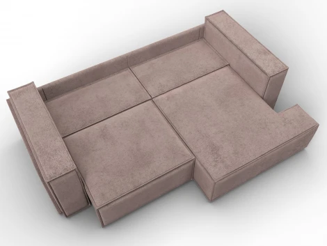 Диван угловой Лига-061 угол правый (ДСП,Брус,Фанера,Велюр/Бежевый) Лига Диванов 131150