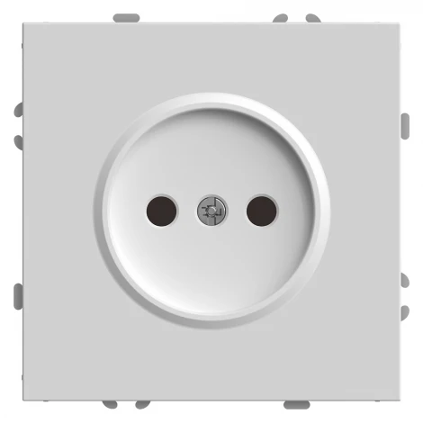 Розетка без заземления со шторками (белый фарфор, soft touch) Stekker Эмили 49876