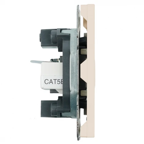 ТВ-розетка и Ethernet RJ-45 (кашемир, soft touch) Stekker Эмили 49898