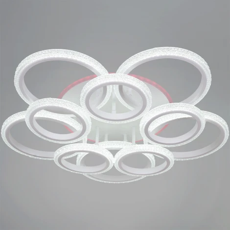 Потолочная люстра светодиодная на штанге с пультом с регулировкой цветовой температуры, яркости и ночным режимом с регулировкой цветовой температуры, яркости и ночным режимом Reluce 06333-0.3-5+5A WH (RGB)