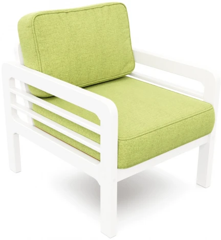 Кресло Arsko Бергер беленый дуб рогожка зеленая