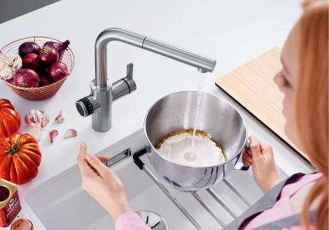 Смеситель Blanco Evol-S Volume 525211 для кухонной мойки, рычаг справа