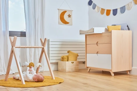 Комод La Forma (ex Julia Grup) Nunila (Белый/ Дерево,Ясень,МДФ)