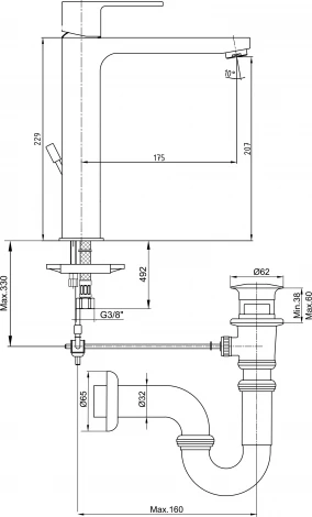 Смеситель E.C.A. Nita 102188048EX для раковины, хром