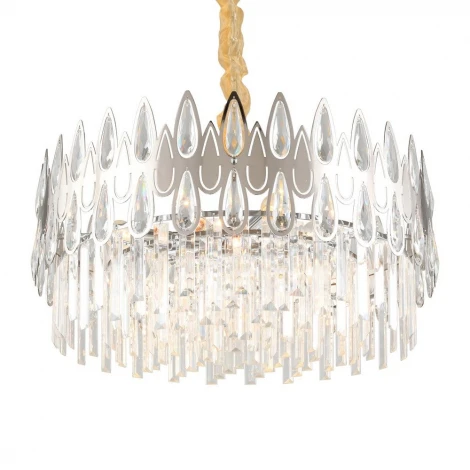 Подвесная люстра Omnilux Riposto OML-71703-08 (220V, хрусталь, на цепи, круглые)