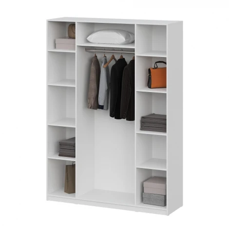 Шкаф распашной Арника (9 полок + штанга) ШК 5 (1600), Белый