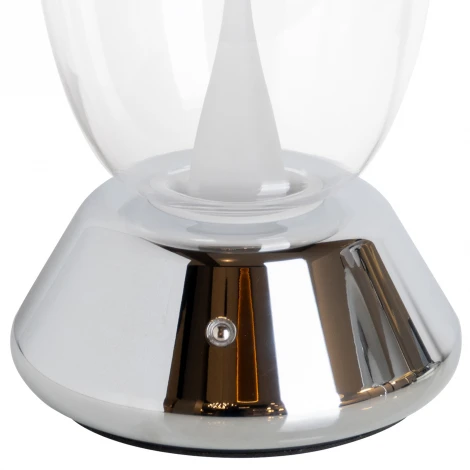 Настольная лампа диммируемая 10W 3000K прозрачный/хром Lightstar Uovo III 807904