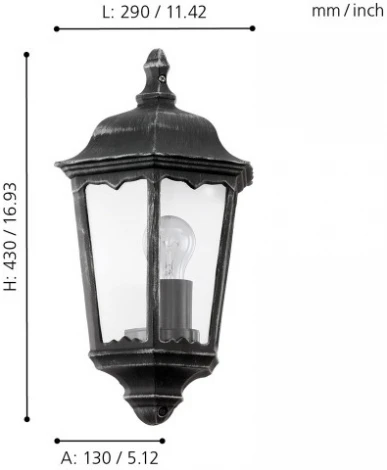 Настенный фонарь уличный Eglo Navedo 93459 (220V, IP44)