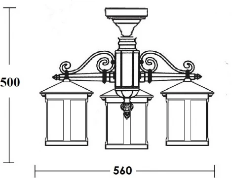 Потолочный светильник уличный Oasis Light CORDOBA 18270A/3 Bl