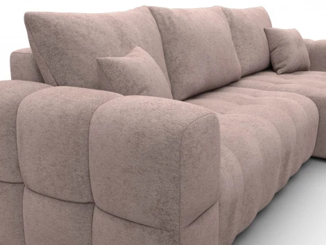 Диван угловой Лига-110 НПБ угол универсальный (ДВП,ДСП,ЛДСП,Брус,Фанера,Велюр/Бежевый) Лига Диванов 136536