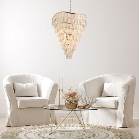 Подвесная люстра Indigo AMBRA V000395 (220V, хрусталь, на цепи)