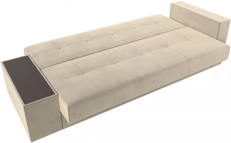 Диван-книжка Лига-020 стол слева (Бежевый,Коричневый/Микровельвет) Лига Диванов арт.118490L