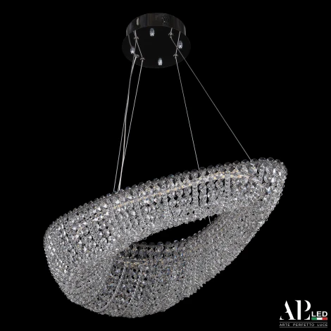 Подвесная люстра светодиодная APL LED Sicilia SH509.0.70.M.Ni.4000 (220V, хрусталь, на тросе)