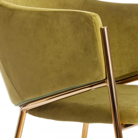 Кресло KRONOS (mod. 8158) металл/вельвет, зеленый/золотые ножки, V062-17 Tetchair 19161