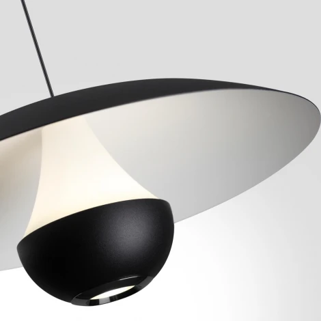 Светильник подвесной с гибким неоном Novotech Iman 359336 черный LED 4W вниз/3W вверх 760Лм 3000K 220V (на проводе, круглые, летающая тарелка)
