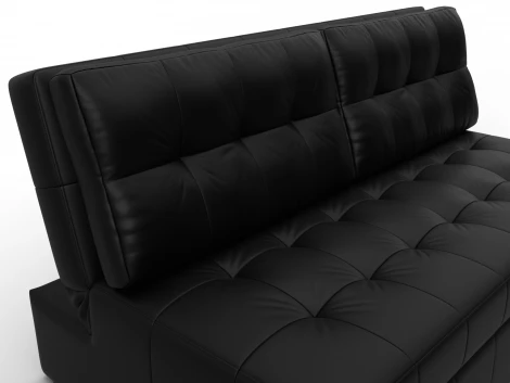 Диван прямой Лига-107 (160) (ЛДСП,Брус,Фанера,Экокожа/Черный) Лига Диванов 134934