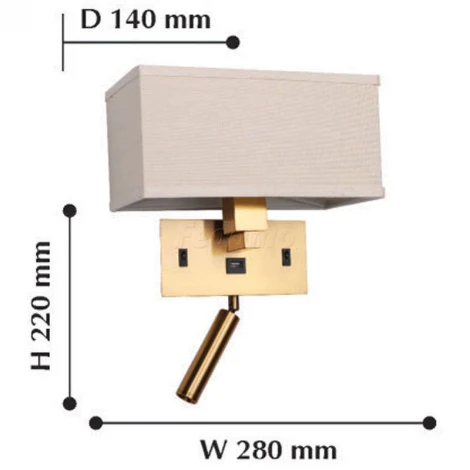 Бра для чтения с usb Favourite Lectio 2225-2W (LED, 220V, выключатель)