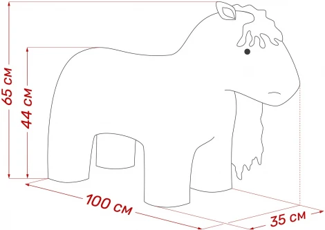 Пуф Leset Horse (Фанера,ДСП,Велюр/Бежевый) арт.4687204273674