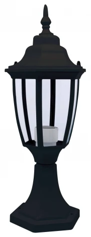 Столб уличный Horoz Leylak, 1 плафон, черный с прозрачным