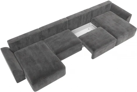 Диван п-образный Лига-048 НПБ лонг Лига Диванов (Велюр) арт.128357