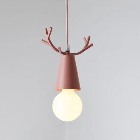 Подвесной светильник One розовый ImperiumLoft Deer-One01 (178109-26) (для детской, 220V, на проводе, рога)