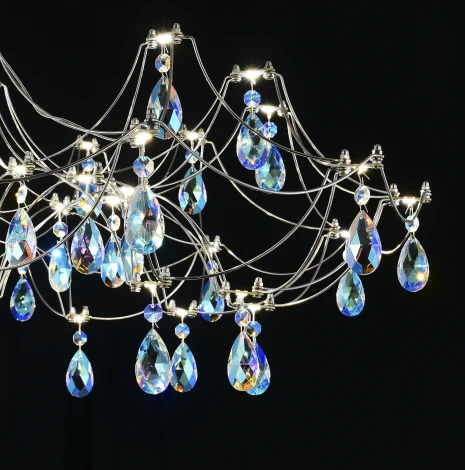 Подвесная люстра светодиодная с пультом и хрустальными подвесками K9 MyFar Ersilia MR2660-60P-50СD