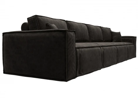 Диван прямой Лига-081 НПБ МегаЛонг (ДСП/Пластик/Велюр/Коричневый) Лига Диванов 130298