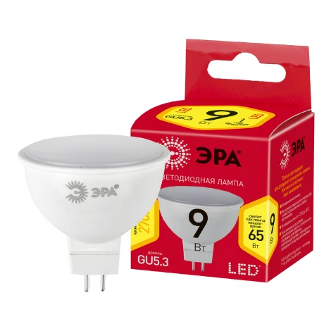 Лампочка светодиодная GU5.3 9W ЭРА LED MR16-9W-827-GU5.3 R