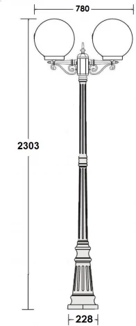 Наземный фонарь IP44 Oasis Light Globo Prism gold 88209PGA Gb в форме шара (220V, фонарь, шар)