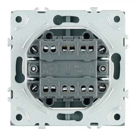 Переключатель двухклавишный (антрацит, soft touch) Stekker Эмили 49921