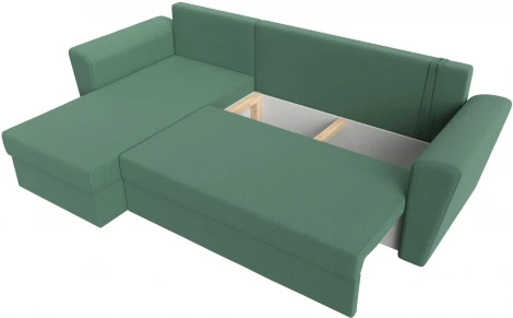 Диван угловой Амстердам Лайт левый угол (Зеленый/Рогожка) Лига Диванов арт.121171L