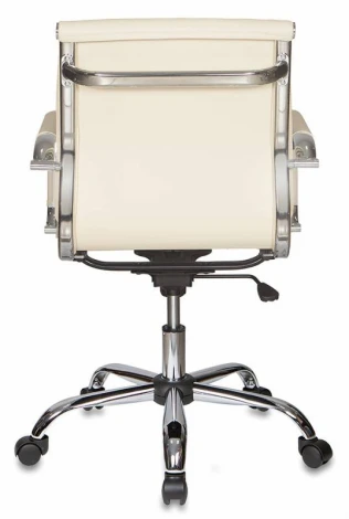 Кресло руководителя Бюрократ Ch-993-Low слоновая кость эко.кожа низк.спин. крестовина металл хром