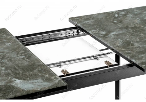 Стеклянный стол Woodville Агни 110 королевский мрамор / черный матовый 453136